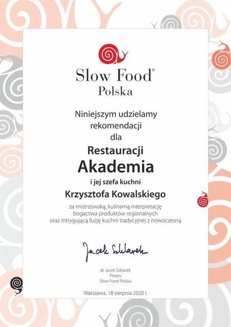 Slow Food Certyfikat